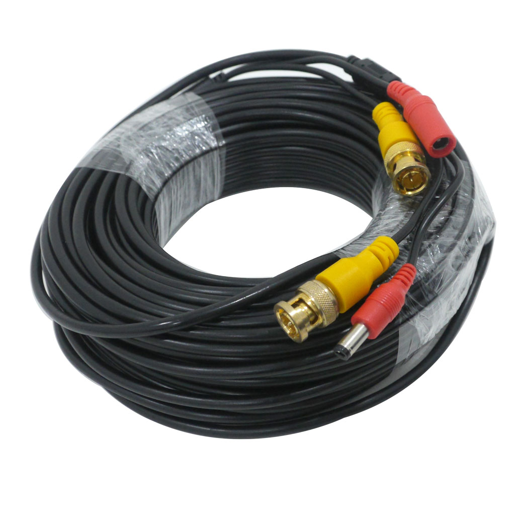 4-Pack CCTV Camera Extension Cables - BNC Video + Power, 60ft Or 100ft Lengths
