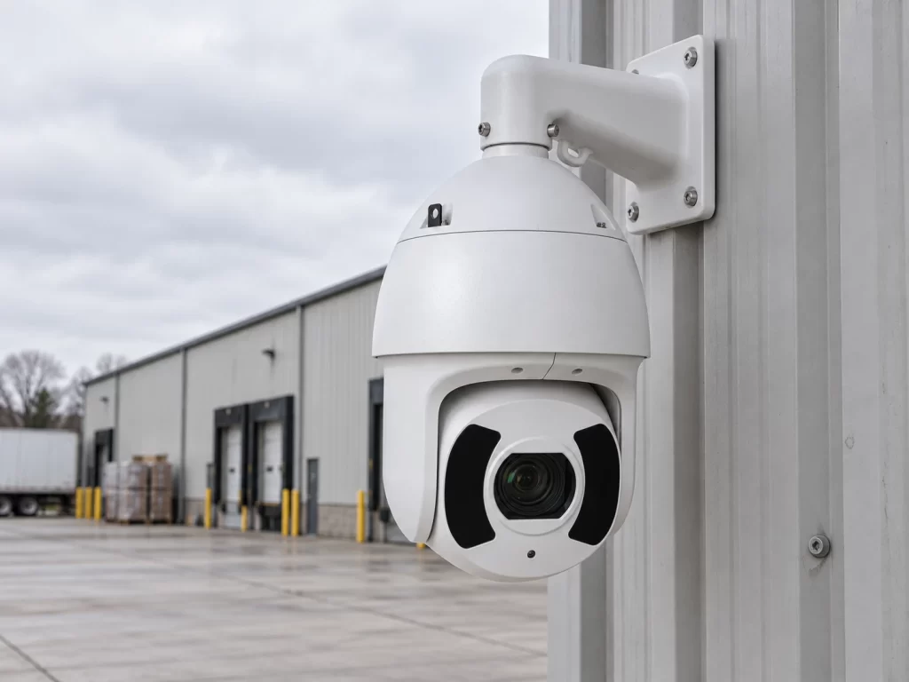Illustrated security camera installation